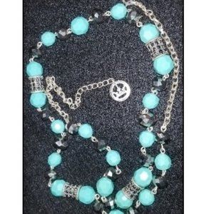 Vintage Crown Trifari Turquoise Marcasite Necklace
